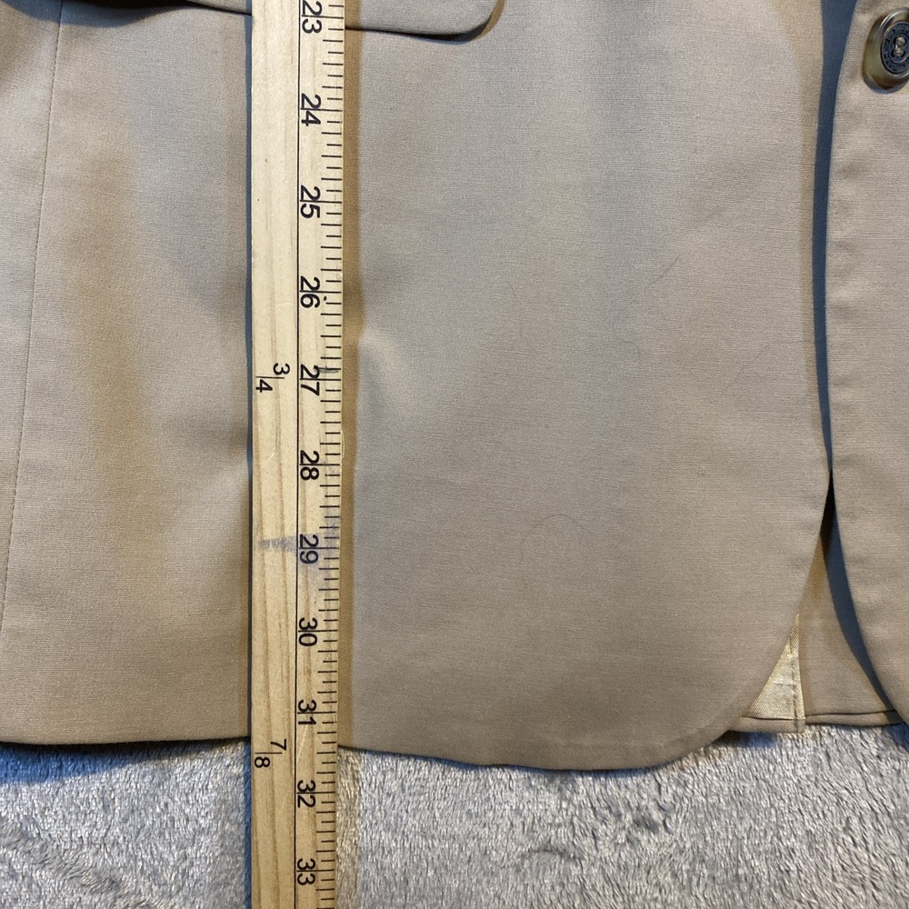 L.L Bean Mens Blazer Sport Coat Khaki Sz 44T‎ Two Button Classic USA **Flaw** - Picture 8 of 9